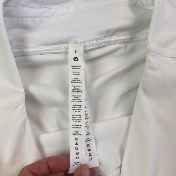 Lululemon Asymmetrical Layered High Rise Skort size 8 White Tennis Pickleball - Picture 12 of 14